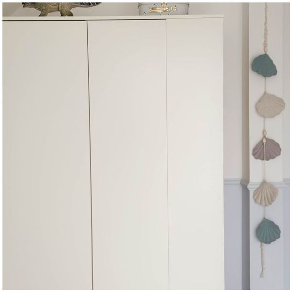 Armoire avec étagères latérales Basic - Hêtre / Blanc