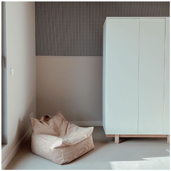 Armoire avec étagères latérales Basic - Hêtre / Blanc