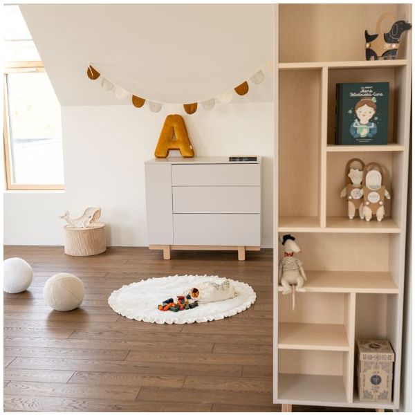 Armoire avec étagères latérales Basic - Hêtre / Cachemire