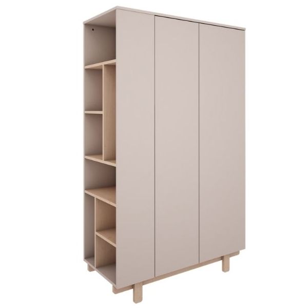 Armoire avec étagères latérales Basic - Hêtre / Cachemire