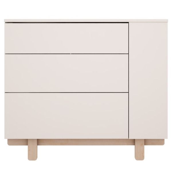 Commode avec étagères latérales Basic - Hêtre / Blanc