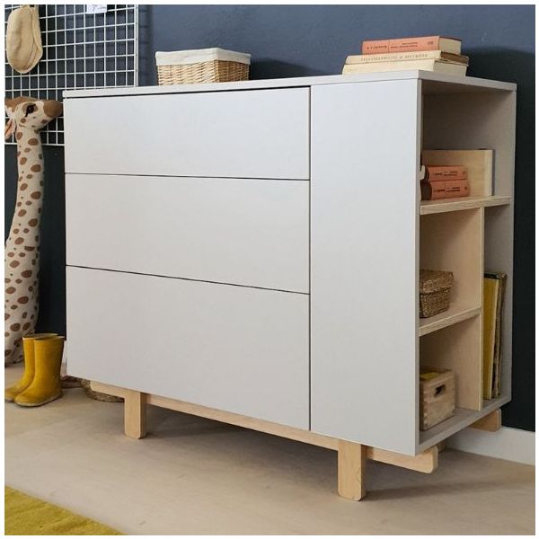 Basic Dresser with Side Shelves - Beech / Cashmere