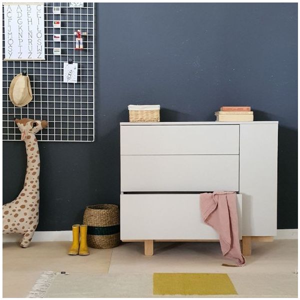 Basic Dresser with Side Shelves - Beech / Cashmere