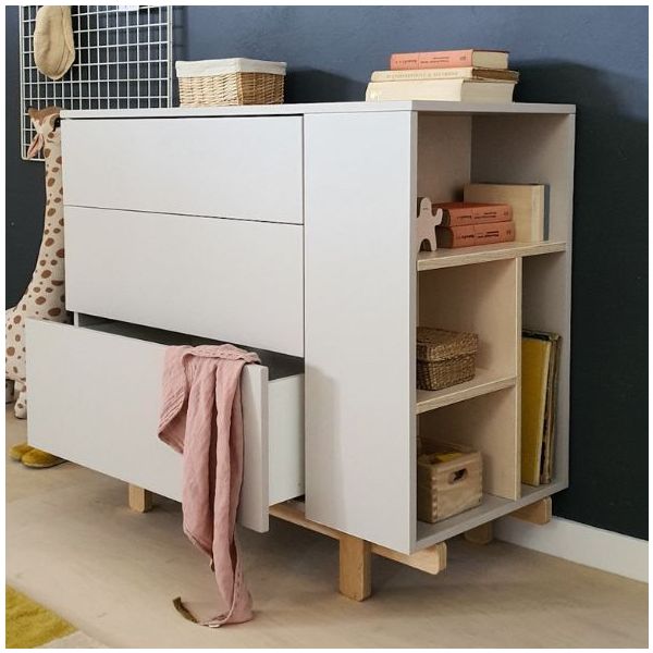 Basic Dresser with Side Shelves - Beech / Cashmere