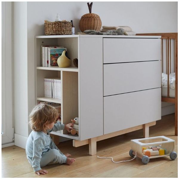 Basic Dresser with Side Shelves - Beech / Cashmere