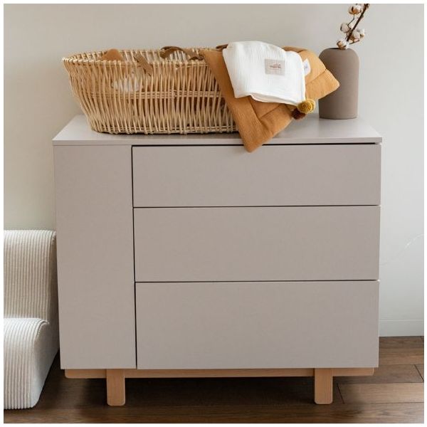 Basic Dresser with Side Shelves - Beech / Cashmere