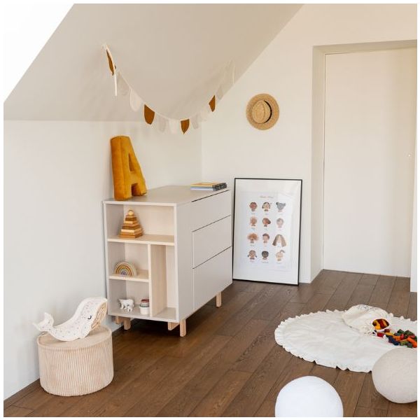 Basic Dresser with Side Shelves - Beech / Cashmere