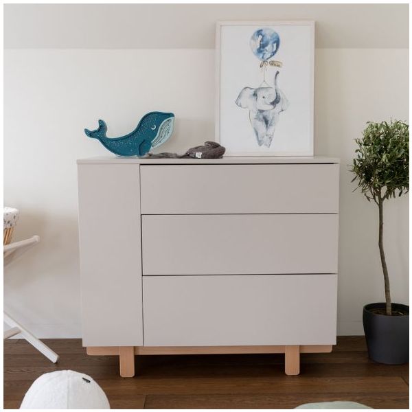 Basic Dresser with Side Shelves - Beech / Cashmere