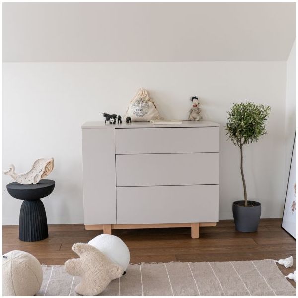 Basic Dresser with Side Shelves - Beech / Cashmere