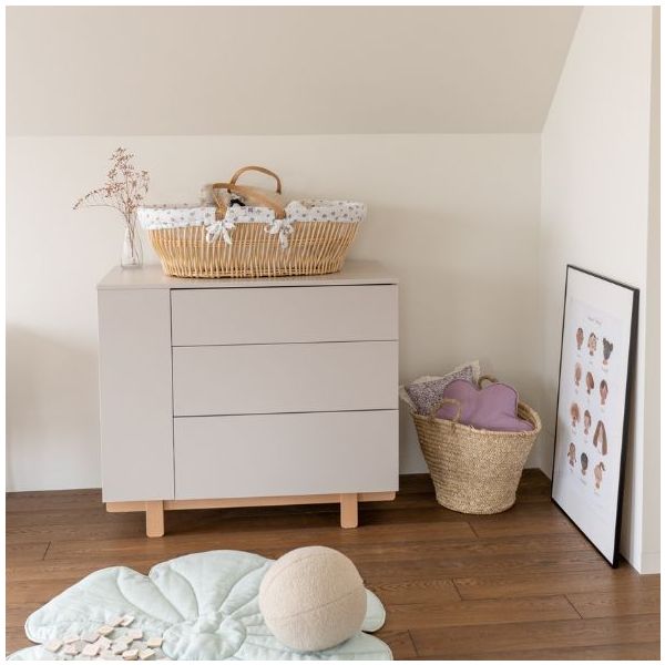 Basic Dresser with Side Shelves - Beech / Cashmere
