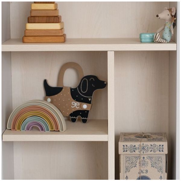 Basic Dresser with Side Shelves - Beech / Cashmere