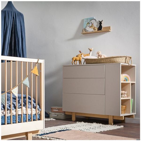 Basic Dresser with Side Shelves - Beech / Cashmere