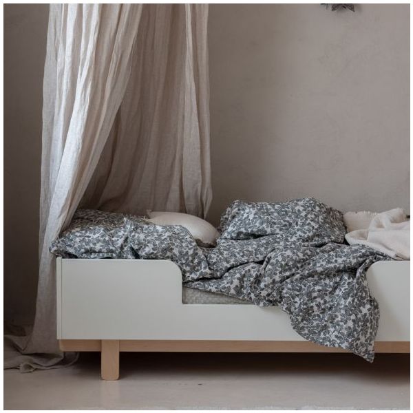 Lit bébé évolutif Basic 70 x 140 cm - Hêtre / Blanc