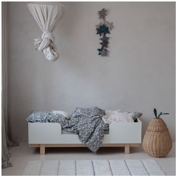 Lit bébé évolutif Basic 70 x 140 cm - Hêtre / Blanc