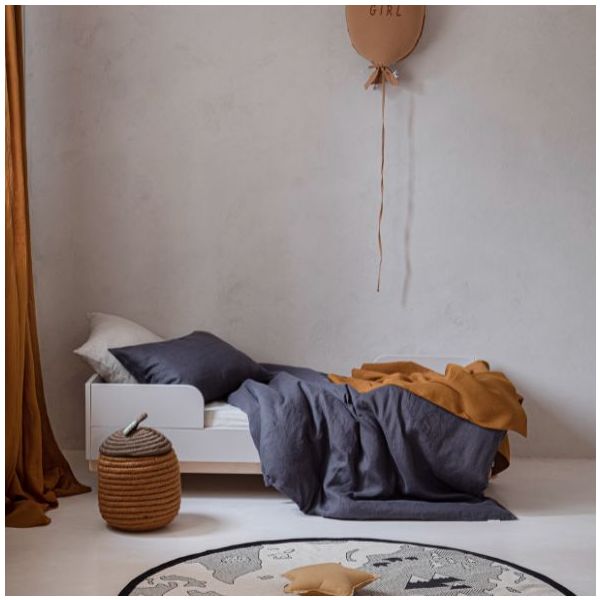 Lit bébé évolutif Basic 70 x 140 cm - Hêtre / Cachemire