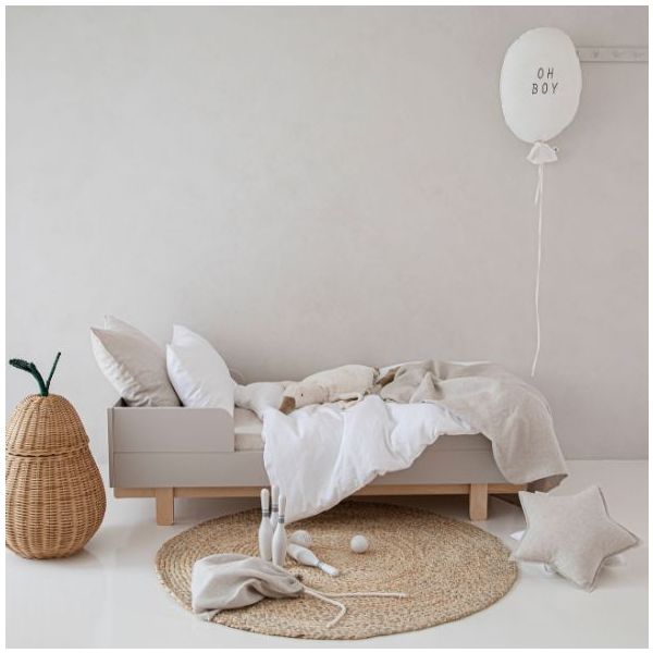 Lit bébé évolutif Basic 70 x 140 cm - Hêtre / Cachemire