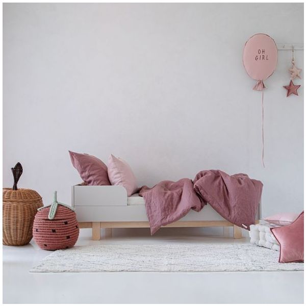 Lit bébé évolutif Basic 70 x 140 cm - Hêtre / Cachemire