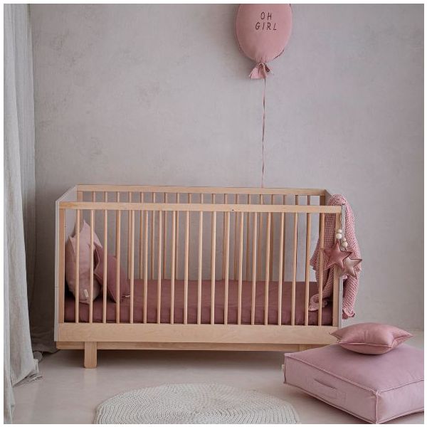 Lit bébé évolutif Basic 70 x 140 cm - Hêtre / Cachemire