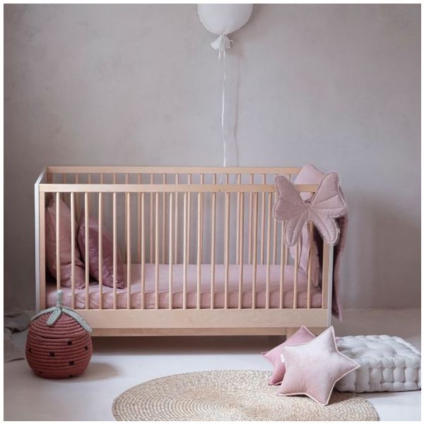 Lit bébé évolutif Basic 70 x 140 cm - Hêtre / Cachemire
