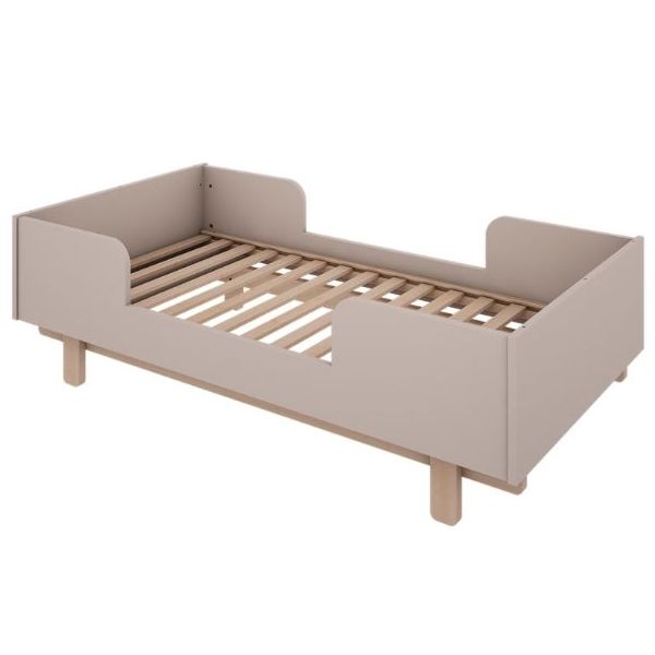 Lit bébé évolutif Basic 70 x 140 cm - Hêtre / Cachemire