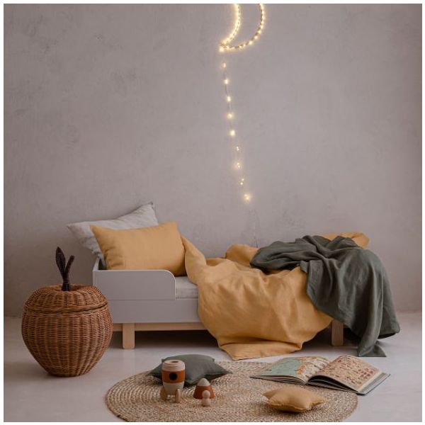 Lit bébé évolutif Basic 70 x 140 cm - Hêtre / Cachemire