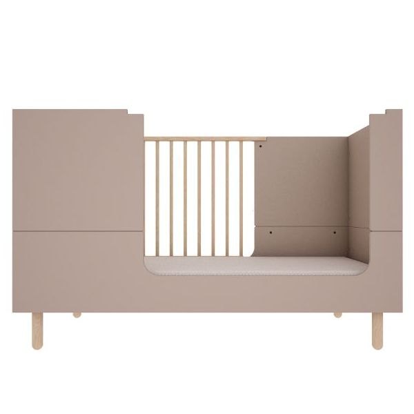 Basic Convertible Crib 70 x 140 cm - Beech / Truffle