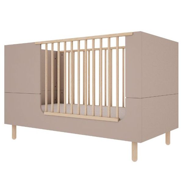 Basic Convertible Crib 70 x 140 cm - Beech / Truffle