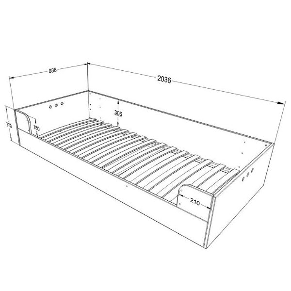 Lit inférieur simple Basic 90 x 200 cm - Blanc