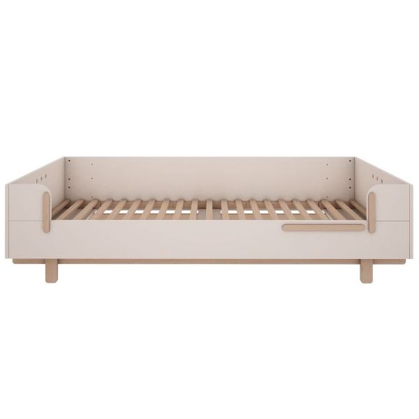 Lit simple Basic 90 x 200 cm - Hêtre / Blanc