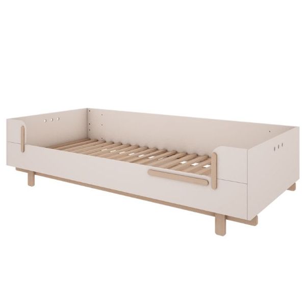 Lit simple Basic 90 x 200 cm - Hêtre / Blanc
