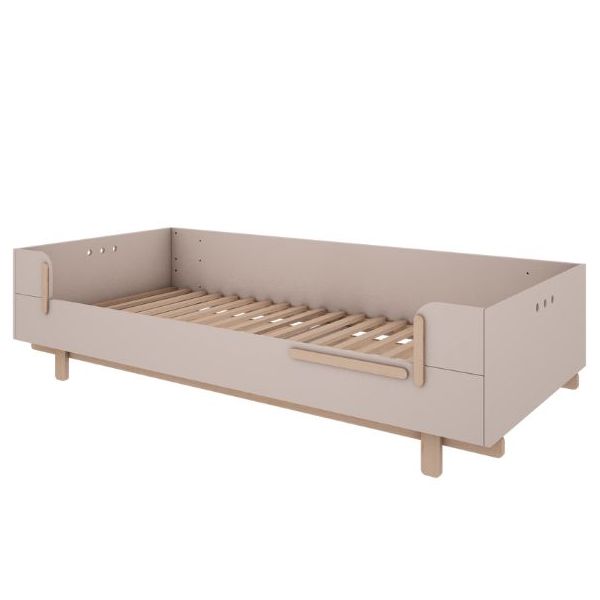 Lit simple Basic 90 x 200 cm - Hêtre / Cachemire