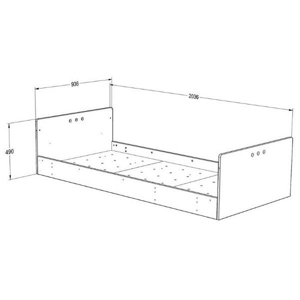 Lit supérieur simple Basic 90 x 200 cm - Cachemire