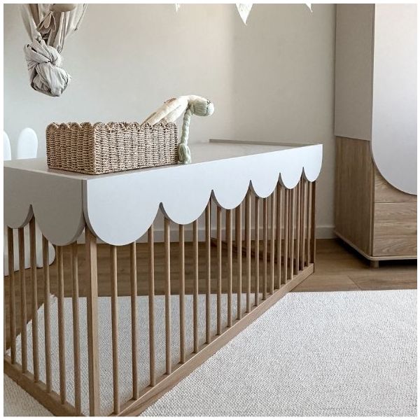 Bloom Convertible Crib 70 x 140 cm - Oak / Cashmere