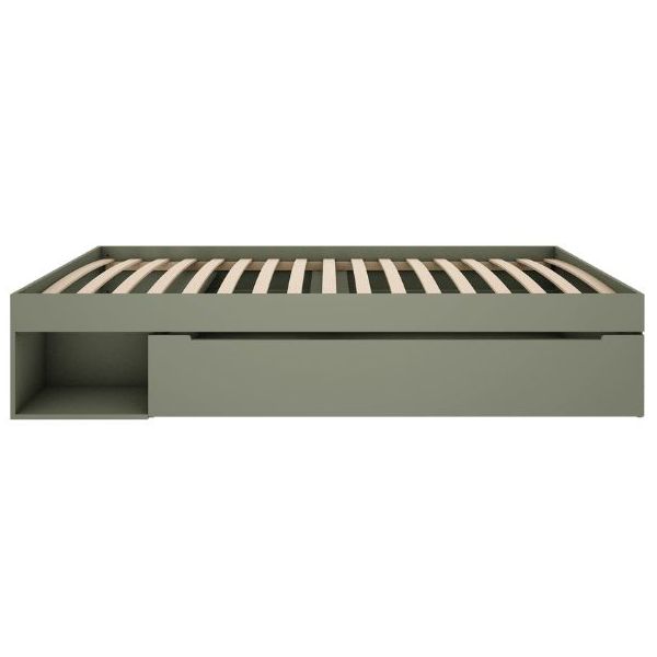Flora Single Bed with Drawer 90 x 200 cm – Eucalyptus