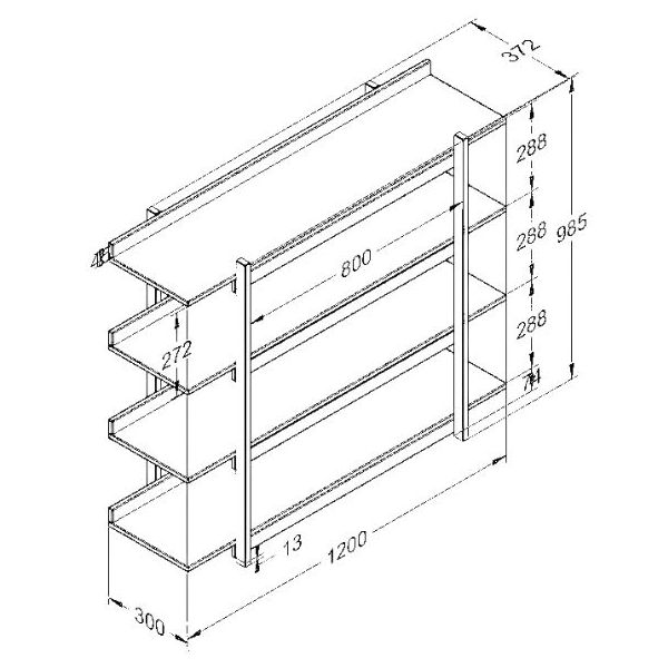 Frame Bookshelf - Red