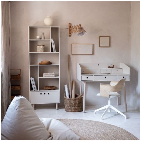 Bibliothèque River - Hêtre / Beige Sable