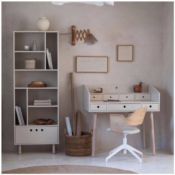 Bibliothèque River - Hêtre / Beige Sable