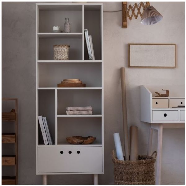 Bibliothèque River - Hêtre / Beige Sable