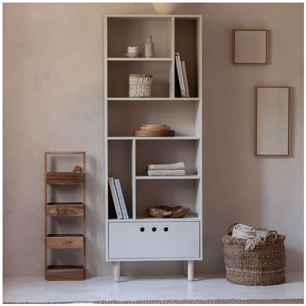 Bibliothèque River - Hêtre / Beige Sable