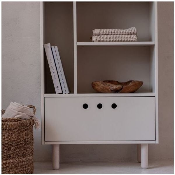 Bibliothèque River - Hêtre / Beige Sable