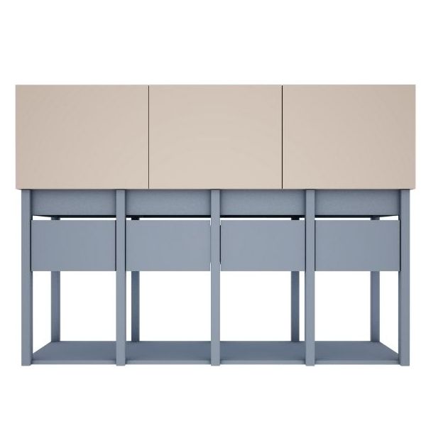 Armoire basse Tweens - Sable / Bleu