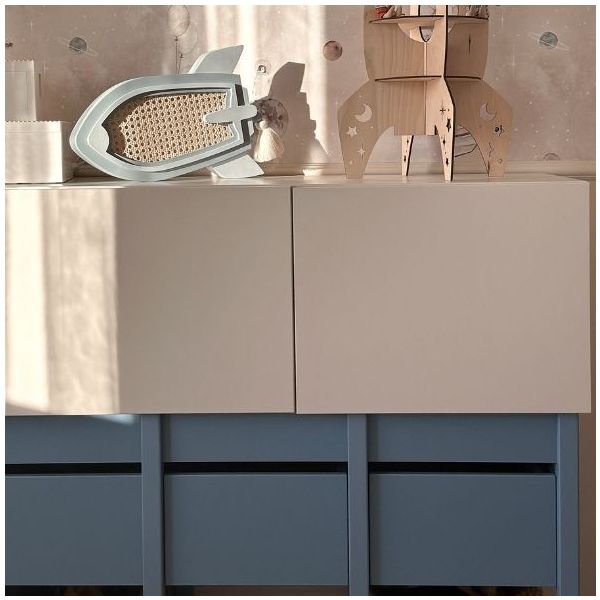 Armoire basse Tweens - Sable / Bleu