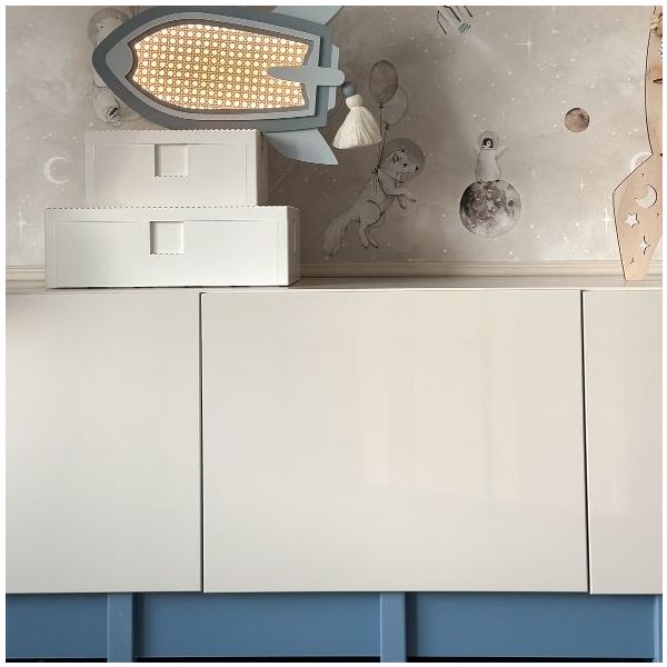 Armoire basse Tweens - Sable / Bleu