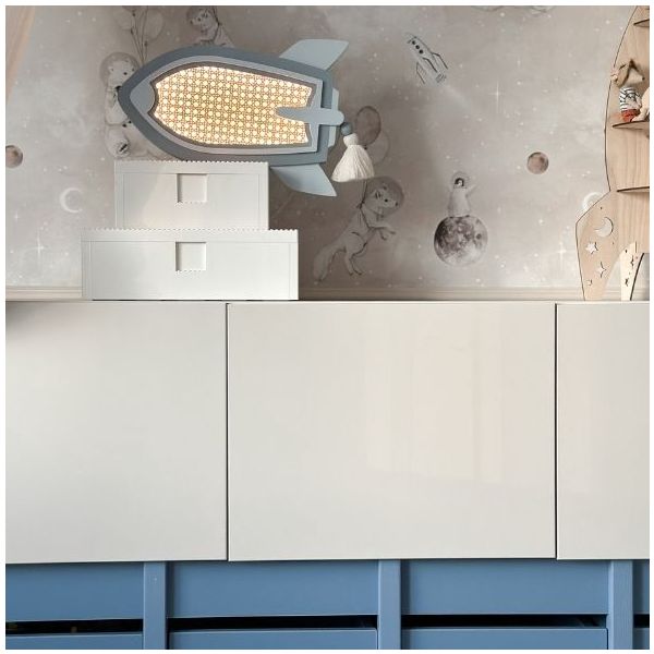 Armoire basse Tweens - Sable / Bleu
