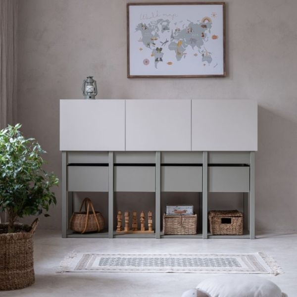 Armoire basse Tweens - Sable / Eucalyptus