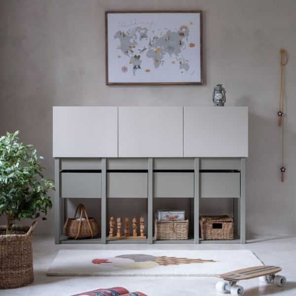 Armoire basse Tweens - Sable / Eucalyptus