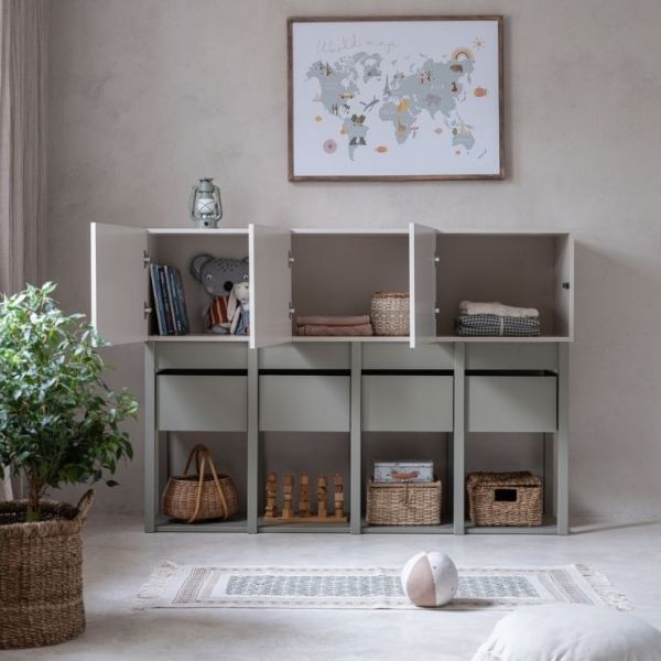 Armoire basse Tweens - Sable / Eucalyptus
