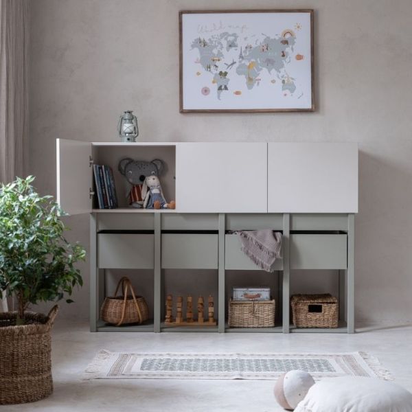 Armoire basse Tweens - Sable / Eucalyptus