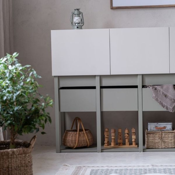 Armoire basse Tweens - Sable / Eucalyptus