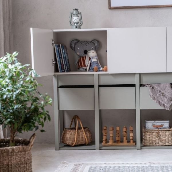 Armoire basse Tweens - Sable / Eucalyptus